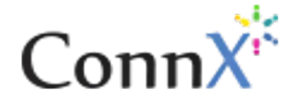 בתמונה מופיעה המילה "ConnX" עם עיצוב של פרץ כוכבים צבעוני מעל ה-"X" ומימינו.